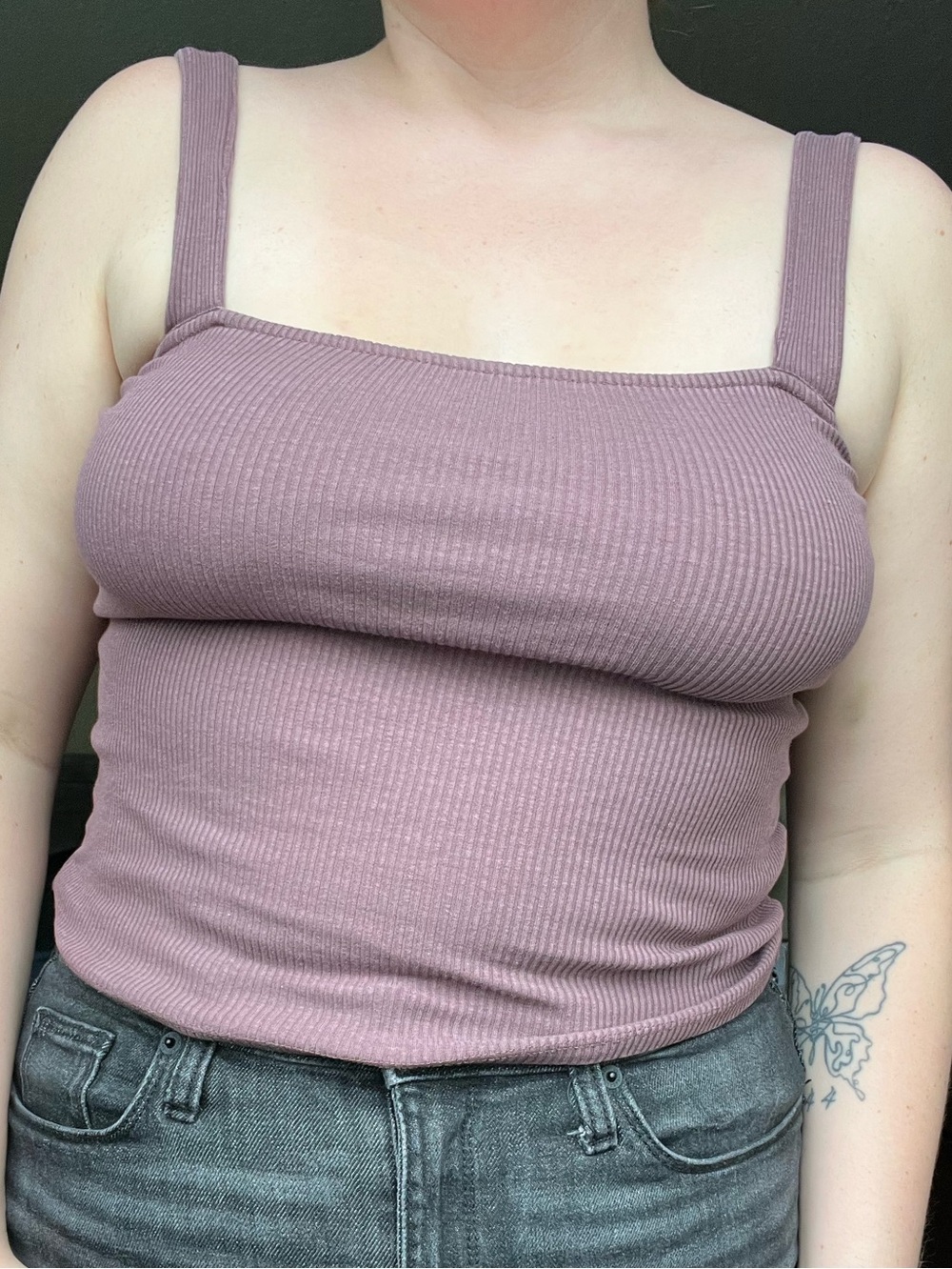 Express Ribbed Tank Top in Mauve Pink